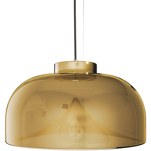 Suspensions, lustres Lampe Suspension en Cristal - Design Moderne - Grenda Ambre
