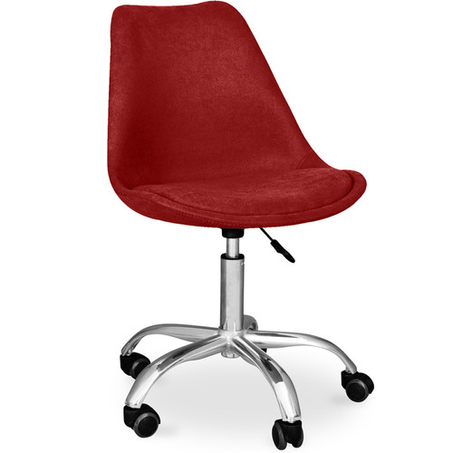 Iconik Interior - Chaise de bureau rembourrée - avec roulettes - Tulip Rouge Iconik Interior  - Chaise Starck Chaises