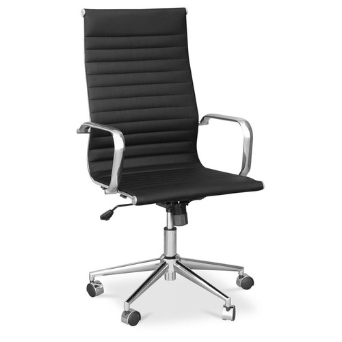 Iconik Interior - Chaise de bureau T9 - Faux cuir et métal - Roues - Chaise de bureau Chaises