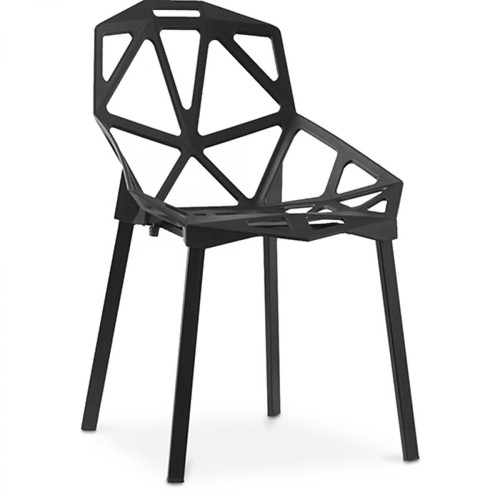 Iconik Interior - Chaise de salle à manger design Hit - PP et métal Noir Iconik Interior  - Chaise metal design