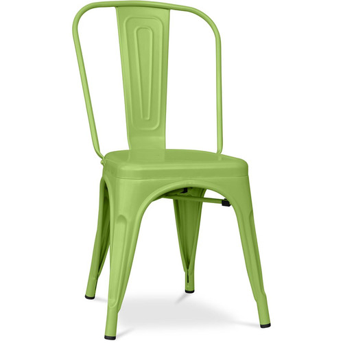 Chaises Iconik Interior Chaise de salle à manger Stylix design industriel en Métal mat - Nouvelle édition Vert clair
