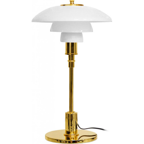 Iconik Interior - Lampe de bureau PL 3/2 - Acier/Verre opalin Chromé doré Iconik Interior  - Lampes de bureau