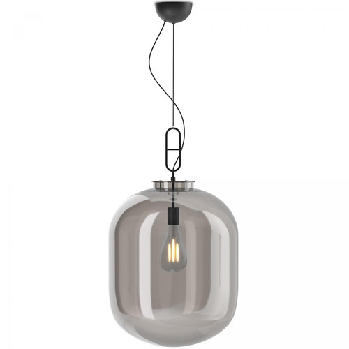 Iconik Interior - Lampe suspendue design moderne, métal et verre  - Grau - Grand Fumée Iconik Interior  - Grand lustre