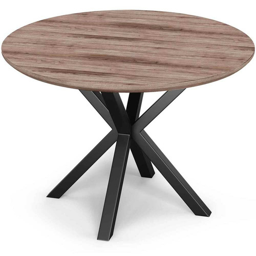 Iconik Interior - Table à manger ronde - Industrielle - Bois et métal - Bayron Bois naturel Iconik Interior  - Table industrielle