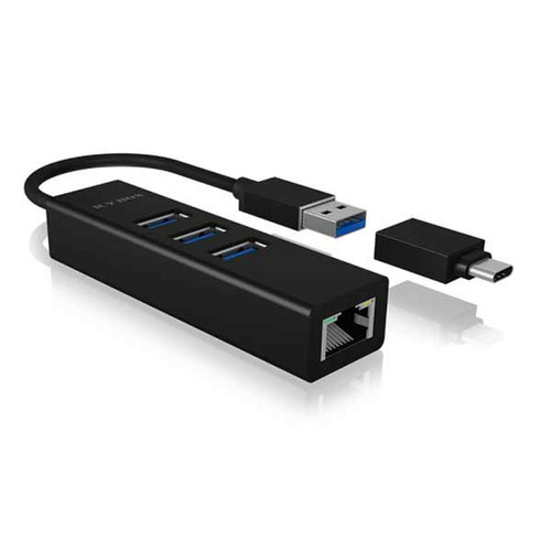 Icybox - IB-HUB1419-LAN Icybox  - Hub USB et Lecteur de cartes