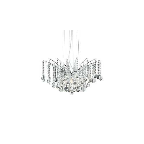 Suspensions, lustres Ideal Lux Lustre en cristal à 8 ampoules au fini chromé, G9