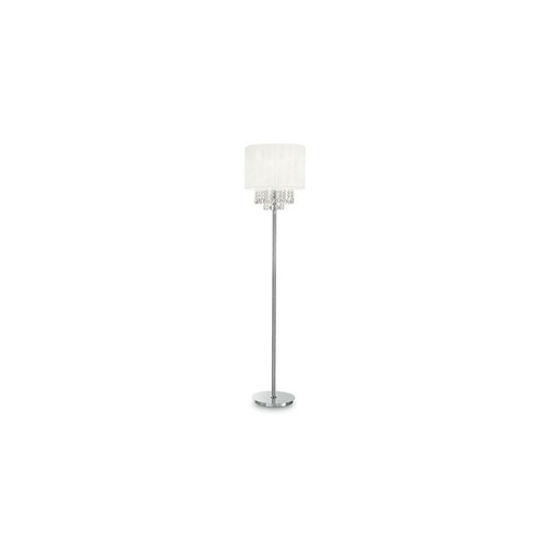 Ideal Lux - Lampadaire à 1 lumière, chrome, blanc, transparent avec cristaux et abat-jour blanc, E27 Ideal Lux  - Luminaires Ideal Lux