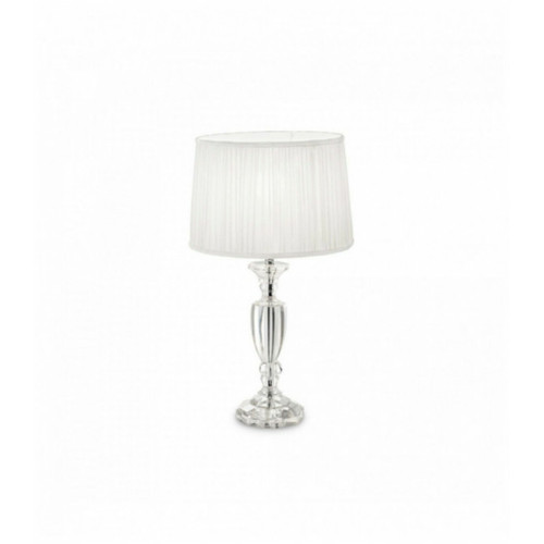 Ideal Lux - Lampe de table à 1 lumière chrome, cristal avec abat-jour rond, E27 Ideal Lux  - Luminaires Gris