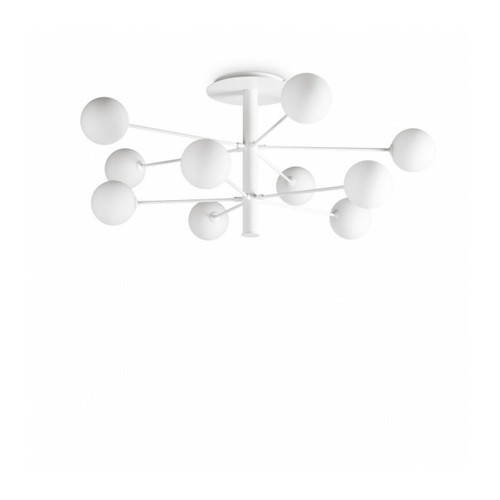 Plafonniers Ideal Lux Plafonnier semi-encastré à 10 bras multibras blanc