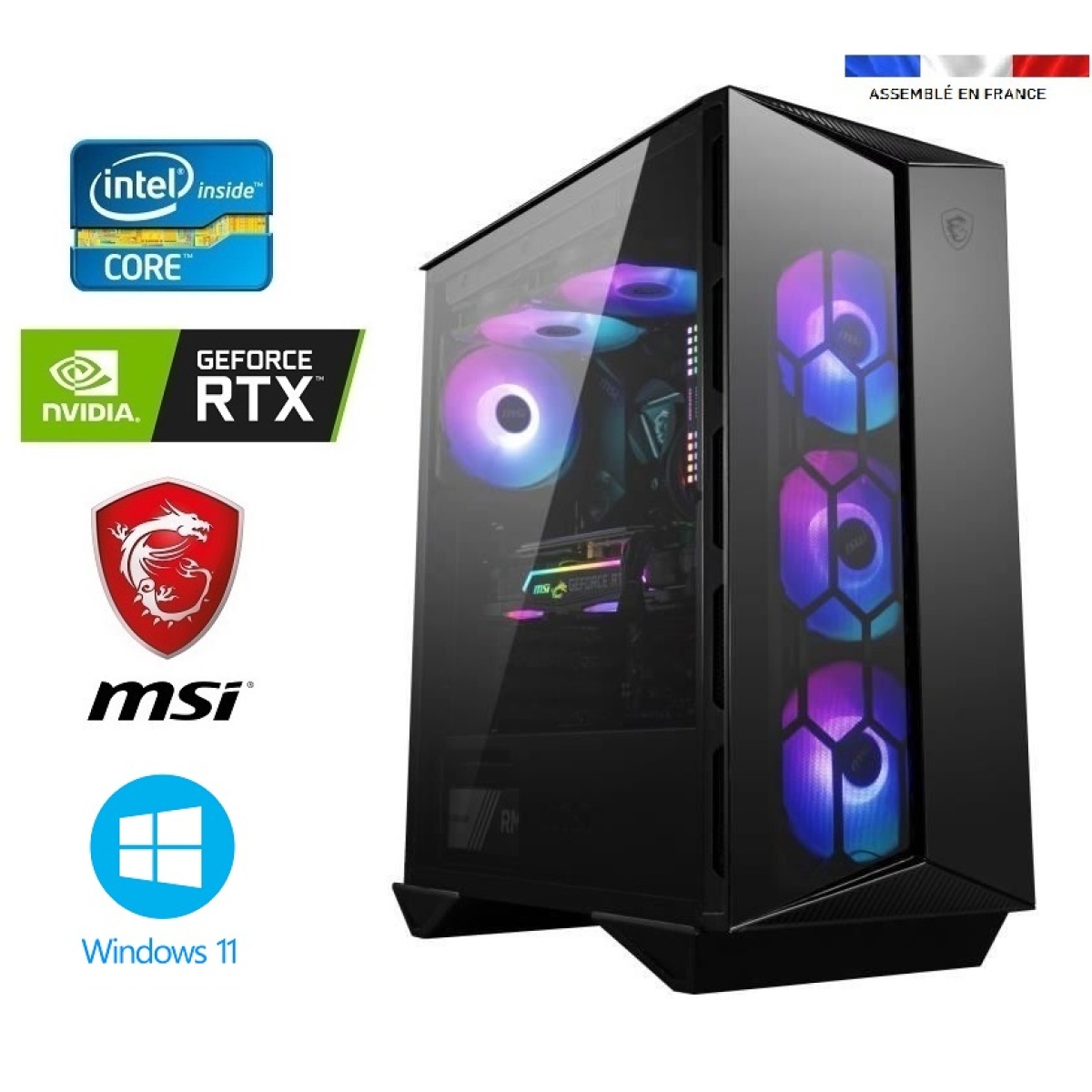 Idées Jeux PC Gamer I9-13900KF + Watercooling - RTX 4080 16GO MSI GAMING TRIO - 32GO RAM - SSD 1To + HDD 4To - MSI MPG Gungnir 110R - Windows 11