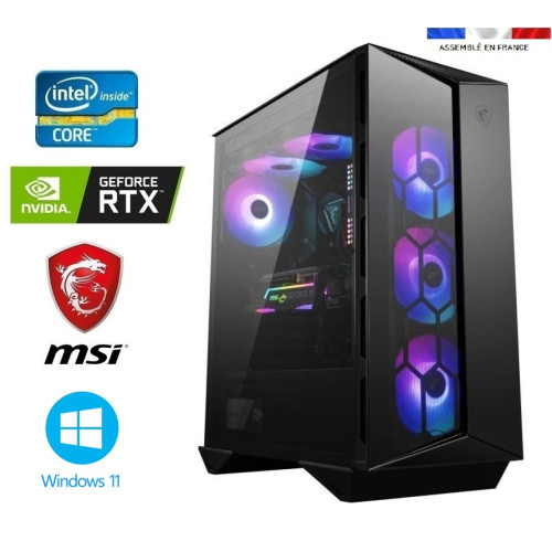 Idées Jeux - PC Gamer I9-13900KF + Watercooling - RTX 4080 16GO MSI GAMING TRIO - 32GO RAM - SSD 1To + HDD 4To - MSI MPG Gungnir 110R - Windows 11 - PC Fixe Gamer Intel core i9