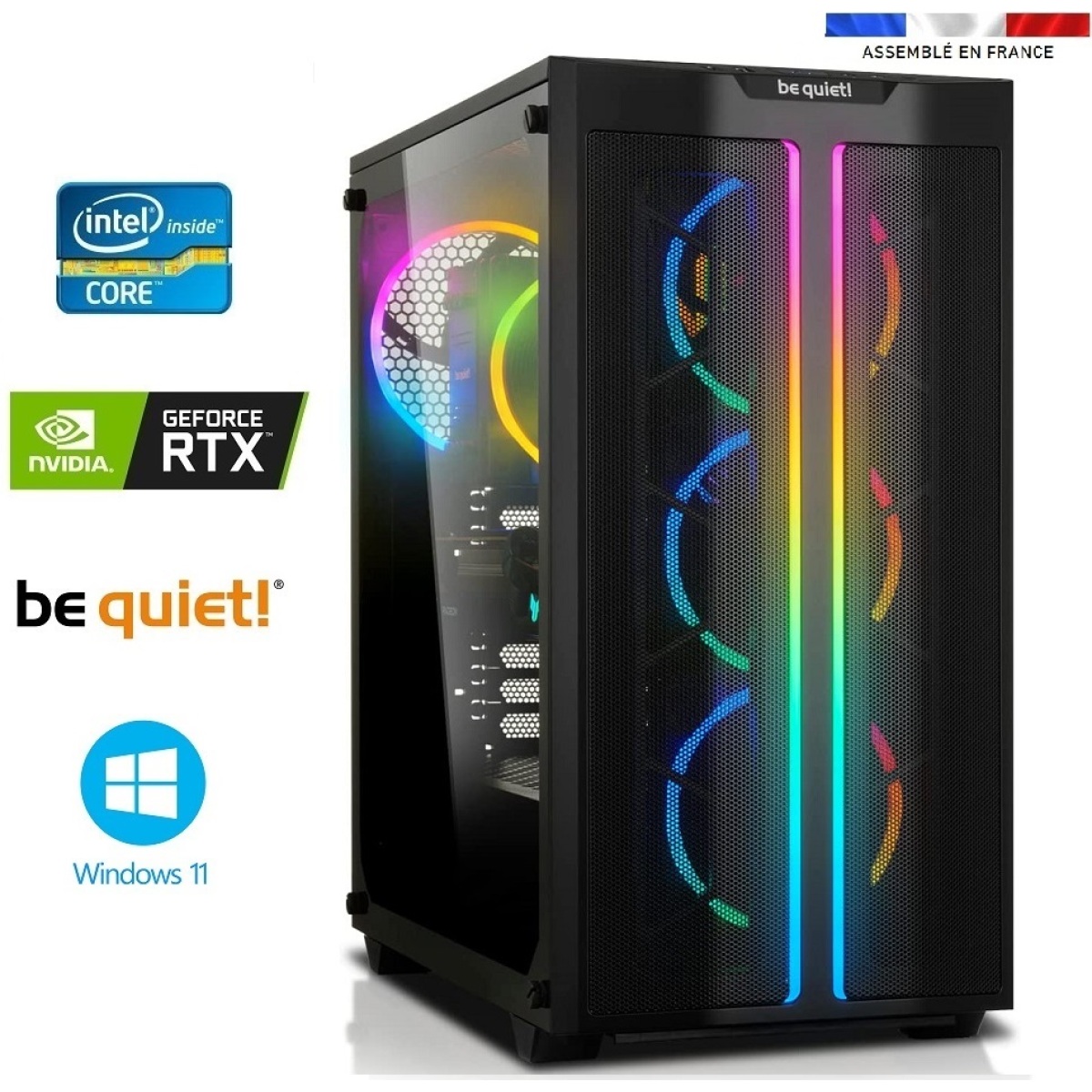 PC Gamer intel I7-13700KF + Watercooling - RTX 4070 12GO - 64GO RAM - SSD 1To + HDD 4To - WIFI - Be Quiet! Base 500 FX - Windows 11