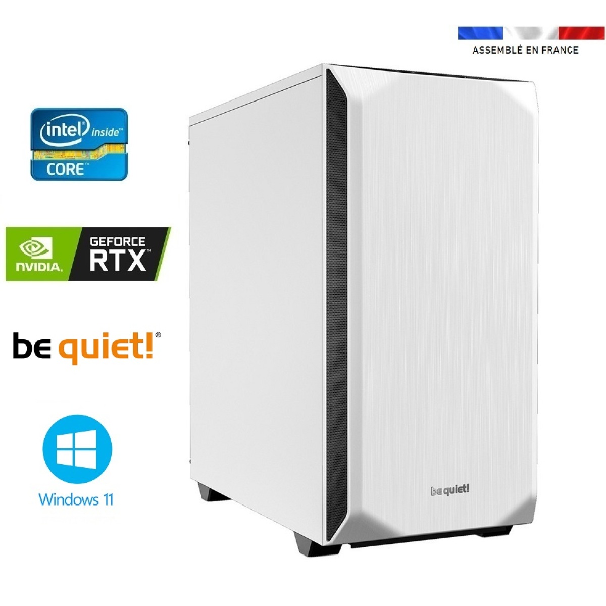 PC Gamer intel I9 11900KF GeForce RTX 4060 8GO 32GO RAM SSD 1To HDD 2To WIFI Be Quiet Pure Base 500 Windows 11