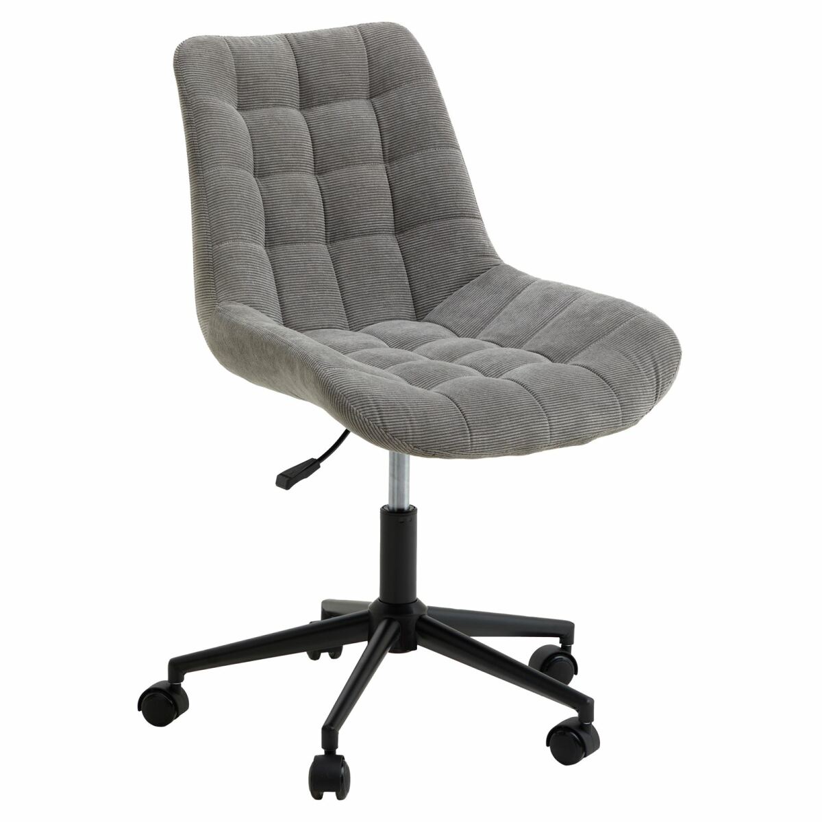 chaise de bureau vasilo en velours côtelé gris