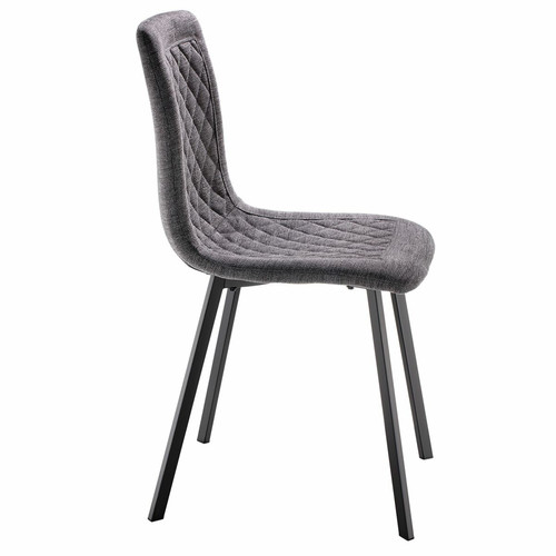 Idimex Lot de 4 chaises TREVISO en tissu coloris gris