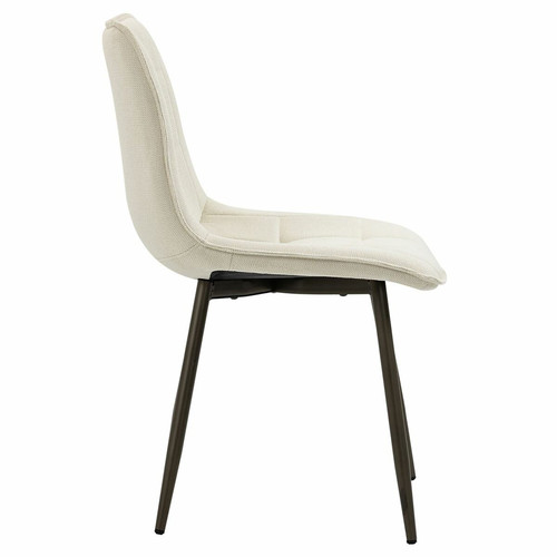 Idimex Lot de 2 chaises MALAGA en tissu coloris blanc