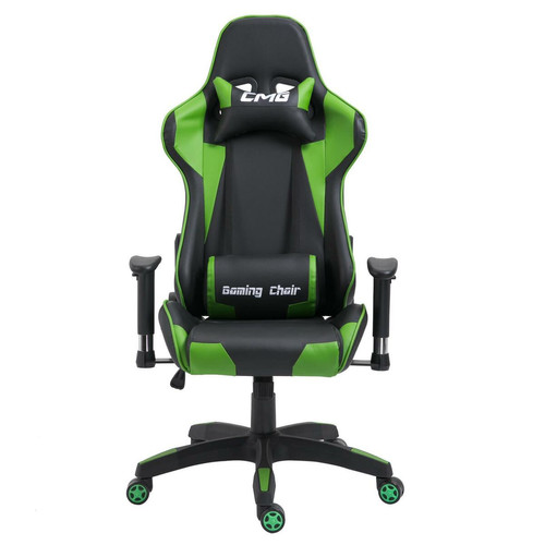 Chaise gamer Chaise de bureau GAMING, revêtement synthétique noir et vert