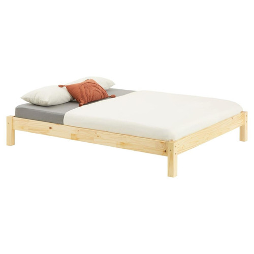 Idimex - Lit futon TAIFUN, 140 x 190 cm, en pin massif finition vernis naturel - Cadres de lit