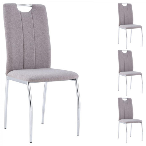 Idimex - Lot de 4 chaises APOLLO, en tissu gris - Idimex