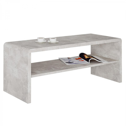 Idimex - Table basse / Meuble TV LOUNA, en mélaminé décor béton - Table basse beton
