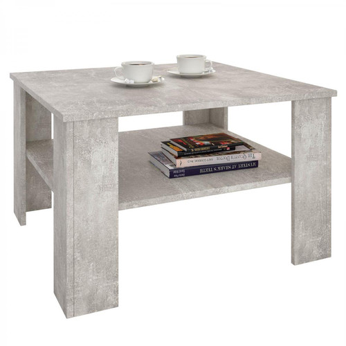 Idimex - Table basse SEJOUR, en mélaminé décor béton - Table basse beton