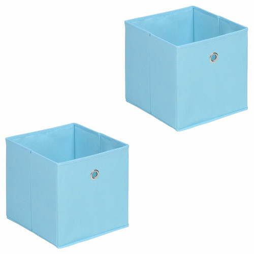 Boîte de rangement Idimex Lot de 2 boîtes de rangement ELA, en tissu bleu clair