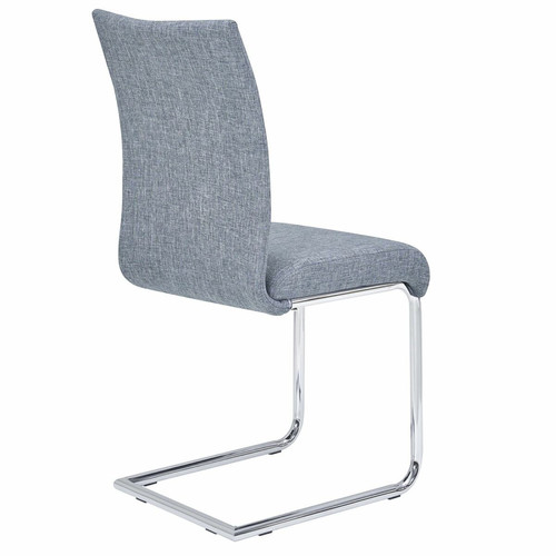 Idimex Lot de 4 chaises ALADINO, en tissu gris