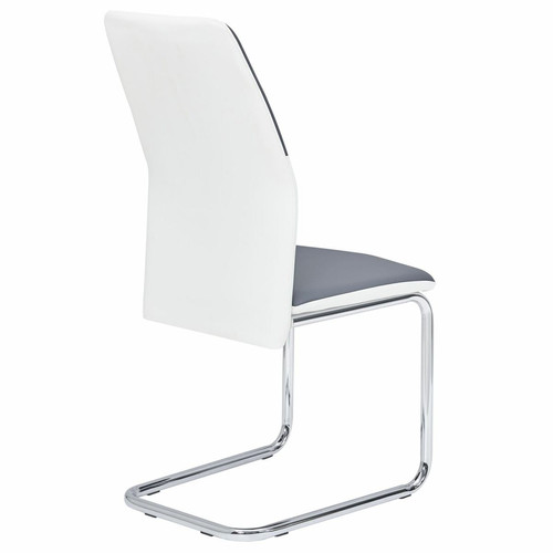 Chaises Lot de 4 chaises LEONA, en synthétique blanc et gris
