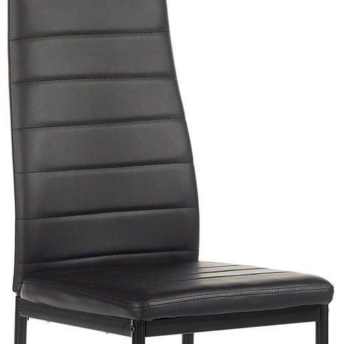 Chaises Lot de 4 chaises NATHALIE, en synthétique noir/noir