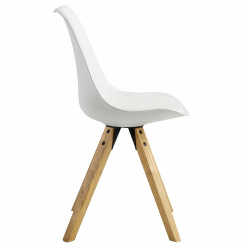 Idimex Lot de 4 chaises scandinaves TYSON, en synthétique blanc