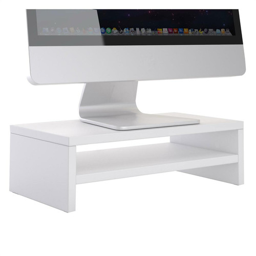 Idimex - Support d'écran d'ordinateur DISPLAY, en mélaminé blanc mat Idimex  - Meuble pour imprimante