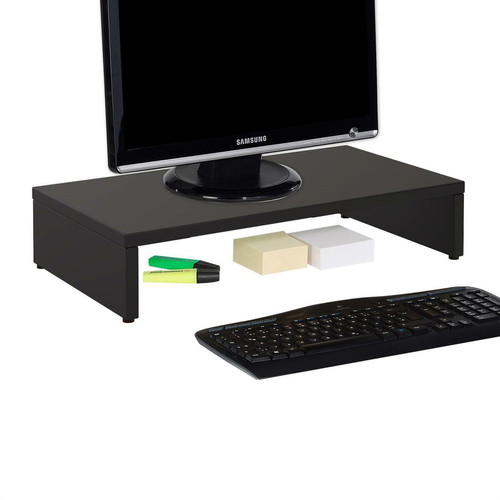 Idimex - Support d'écran d'ordinateur MONITOR, en mélaminé noir mat Idimex  - Meuble pour imprimante