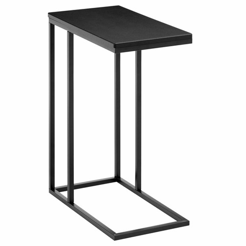 Idimex Table d'appoint rectangulaire DEBORA, en métal noir et décor noir mat