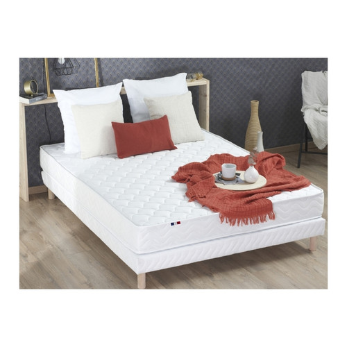 Idliterie - Ensemble Matelas accueil Latex 3 zones INITIAL - Bi Confort Mousse & Latex + Sommier - Made in France Idliterie  - Marchand Distriliterie