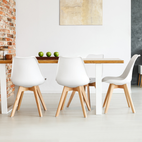 Idmarket - Lot de 4 chaises scandinaves SARA blanches pour salle à manger - Chaise salle manger confortable