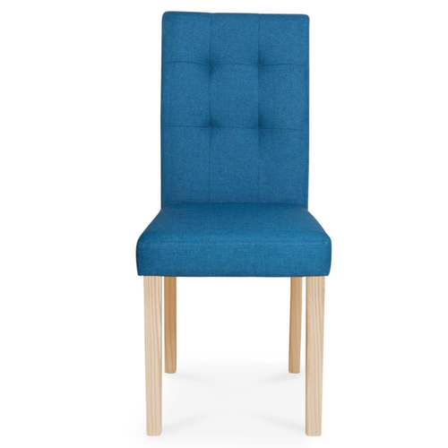 Chaises Lot de 4 chaises POLGA capitonnées bleu canard pour salle à manger