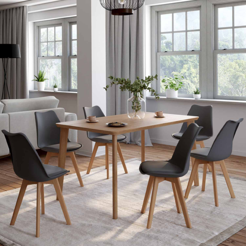 Idmarket - Lot de 6 chaises scandinaves SARA gris foncé pour salle à Idmarket  - Chaise scandinave Chaises