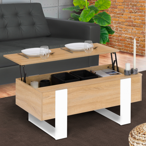 Idmarket - TBR PHOENIX bois et blanc Idmarket  - Table a manger petit espace