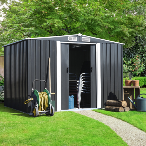 Idmarket - Abri de jardin 5,3 M² gris en acier galvanisé avec Idmarket  - Abris et garages à petits prix Aménagement extérieur