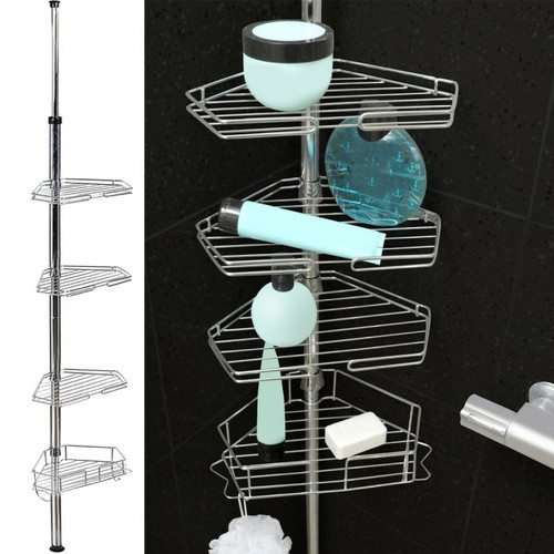 Accessoires de salle de bain Etagère d'angle de douche télescopique en acier inoxydable