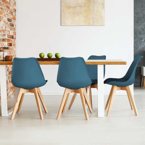 Idmarket - Lot de 4 chaises scandinaves SARA bleu canard pour salle à manger Idmarket  - Chaise scandinave Chaises