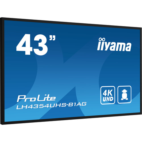 Iiyama - iiyama LH4354UHS-B1AG affichage de messages Panneau plat de signalisation numérique 108 cm (42.5") LCD Wifi 500 cd/m² 4K Ultra HD Noir Intégré dans le processeur Android 11 24/7 Iiyama  - Moniteur PC Iiyama