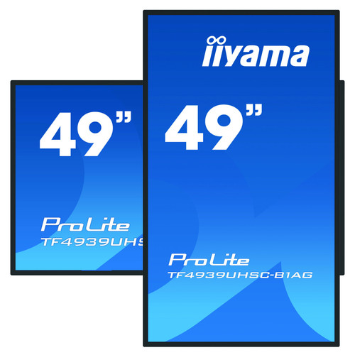 Iiyama - 49' Tactile PCAP, version dalle anti-reflet, conceptions en verre sans cadre, 15 points, 3840x2160, dalle IPS, 24/7, 1xVGA, 2x HDMI, 1xDisplayPort, 420cd/m2, 1100:1, 8ms, Paysage, Portrait, installation à plat, USB (interface), VESA 400x200mm, Iiyama  - Tv 15 pouces
