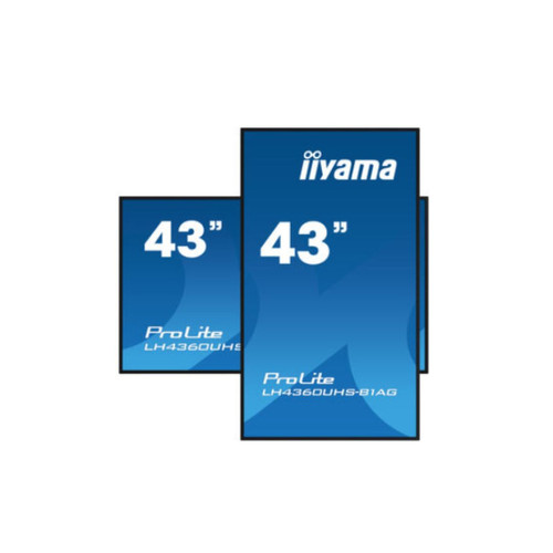 Iiyama - IIYAMA LFD 42,5" dalle VA 24/7 4K 3840x2160 16:9 3xHDMI 2xUSB 1xRJ45 (LAN) 1xRS-232c HPs 500cd/m² Paysage/port 8,5ms MediaPlayer VESA 400x300 / LH4360UHS-B1AG Iiyama - Moniteur PC