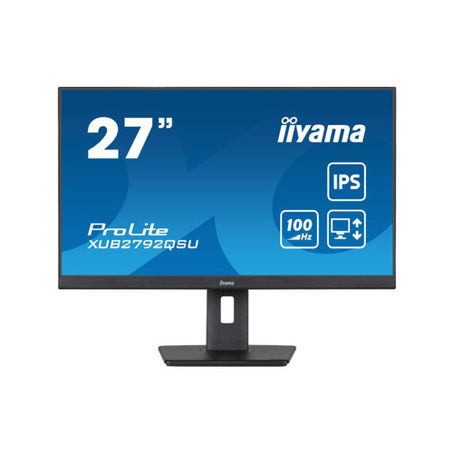 Iiyama - Ecran IIYAMA 27" dalle IPS ULTRA MINCE 2560x1440 0.4ms 100Hz 250 cd/m² HDMI DisplayPort USB HUB (4x3.0) HPs 15cm pied réglab hauteur+Pivot TCO VESA 100x100 Iiyama  - Ecran pivot