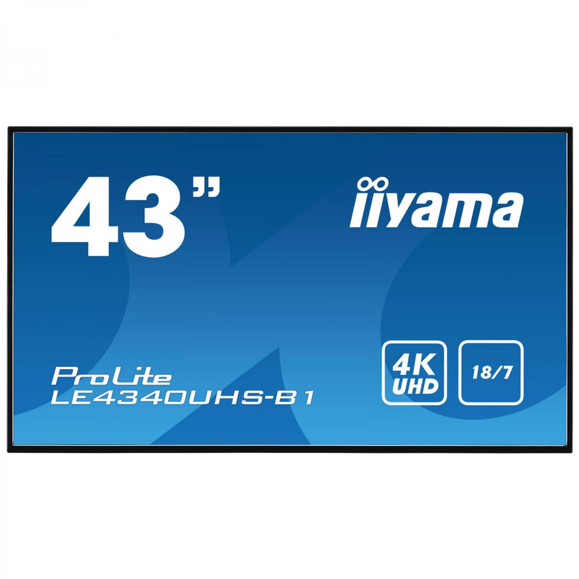 Moniteur PC Iiyama IIYAMA LFD 43" dalleAMVA3 4K 3840x2160 VGA DVI 2xHDMI 350cd/m² 8ms 5000:1  VESA 400x400 Conception sans ventilation motorisée HPs