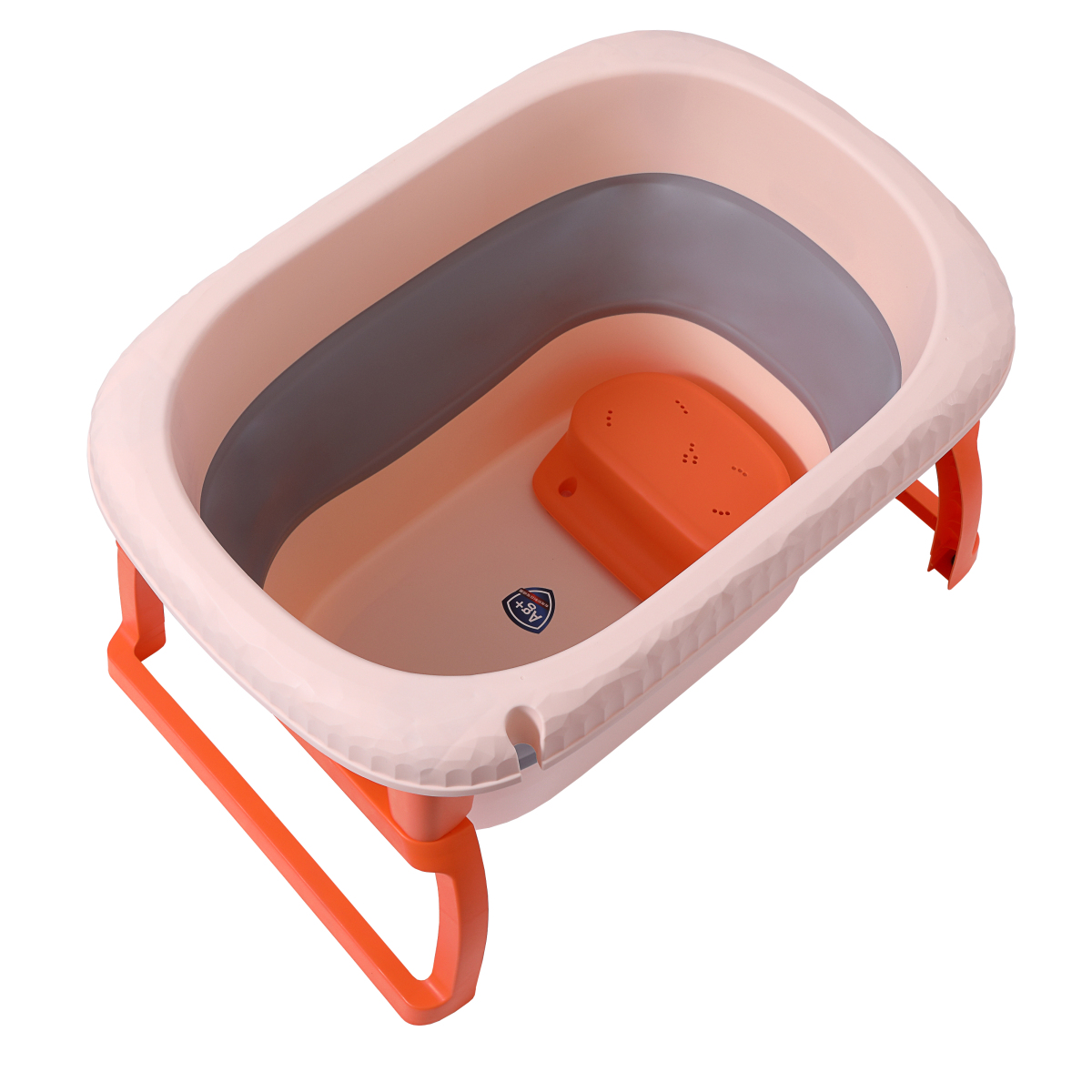 Grande baignoire pliable ultra compact, baignoire enfant en plastique avec  bouchon de vidange, pieds pliable, antidérapant et facile à ranger (orange)