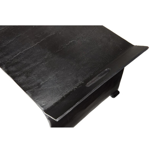 MACABANE Table Basse Rectangulaire/Console Basse JONAS Aluminium Noir 134 X 40 Cm