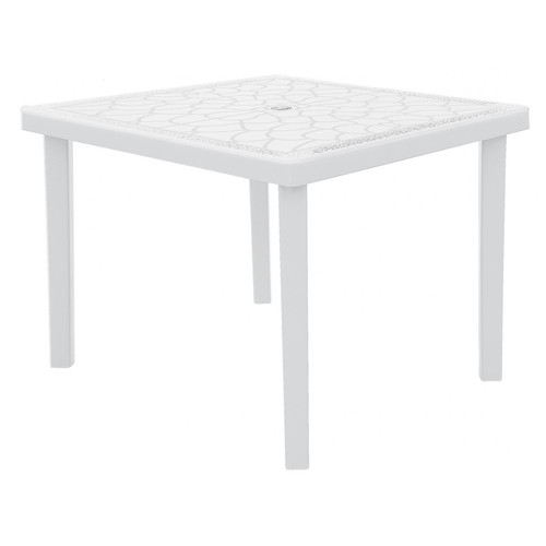 3S. x Home - Table De Jardin Carrée Gruvyer 90x90cm Blanc - Tables de jardin