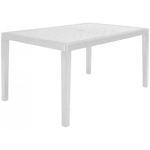 3S. x Home - Table De Jardin Rectangle Gruvyer 90x150cm Blanc - Mobilier de jardin